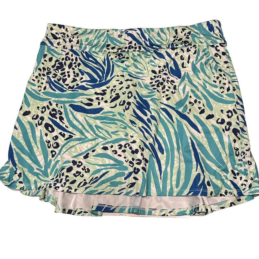 Coral Bay Ladies L Tennis Golf pickleball ￼skort Stretch pull on Floral Ruffle